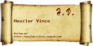 Heszler Vince névjegykártya