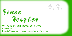 vince heszler business card